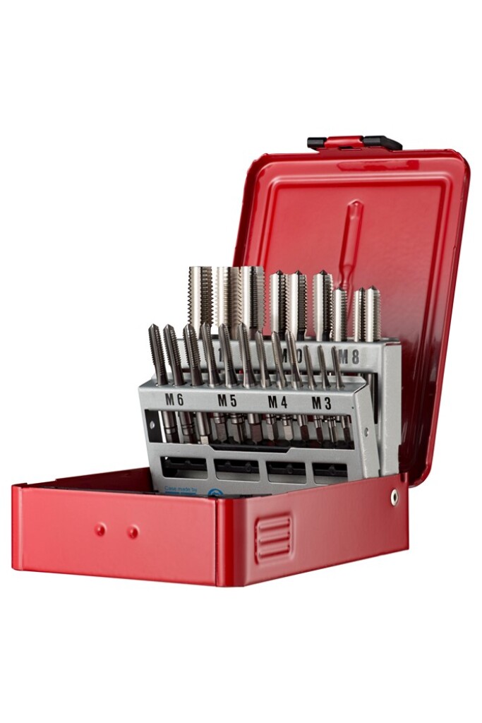 L11917 Dormer ISO529 Tappenset nr.17 21dlg M3-M12 (E100NO8 M3, M4, M5, M6 M8, M10, M12) voor blinde en doorlopende gaten