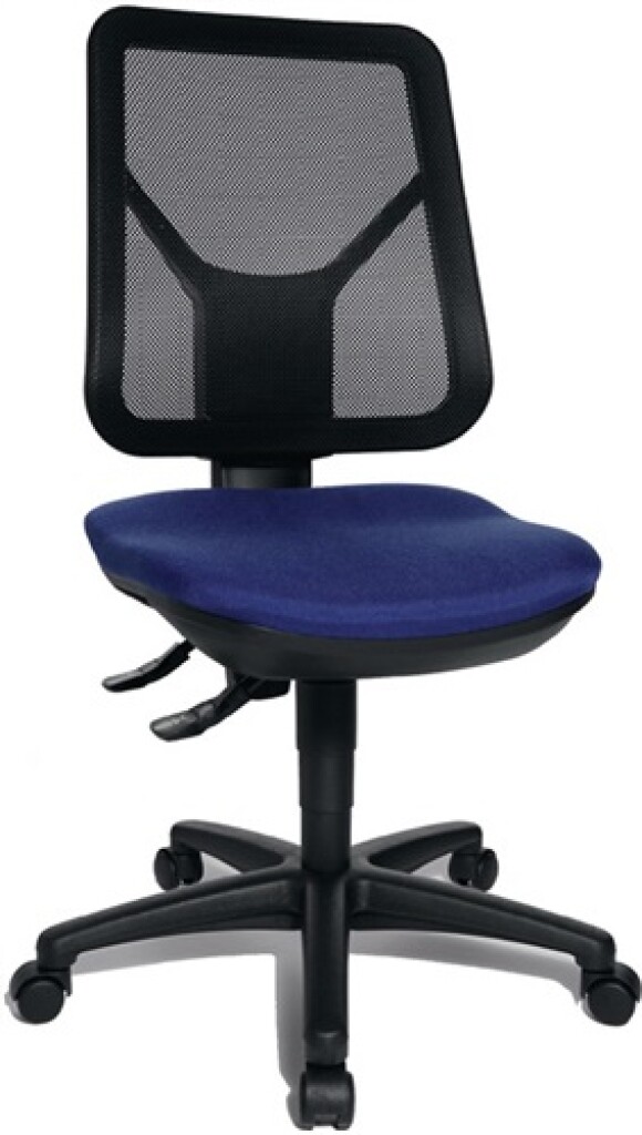 Bureaudraaistoel blauw 430-510 mm met lendesteun zonder armleuningen draagvermogen 110 kg