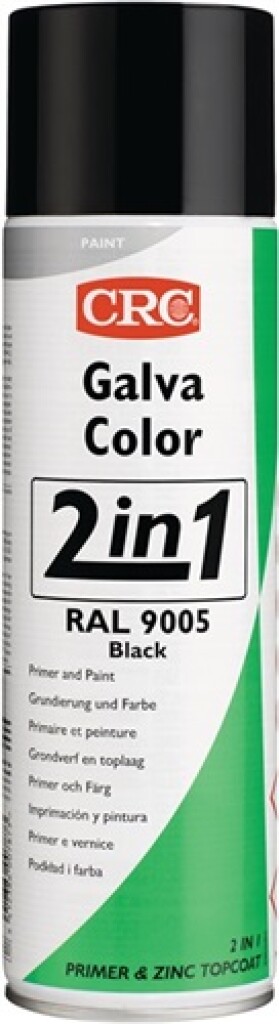 CRC Kleurbeschermende lakspray 2 in 1 GALVACOLOR RAL 9005 diepzwart 500 ml spuitbus