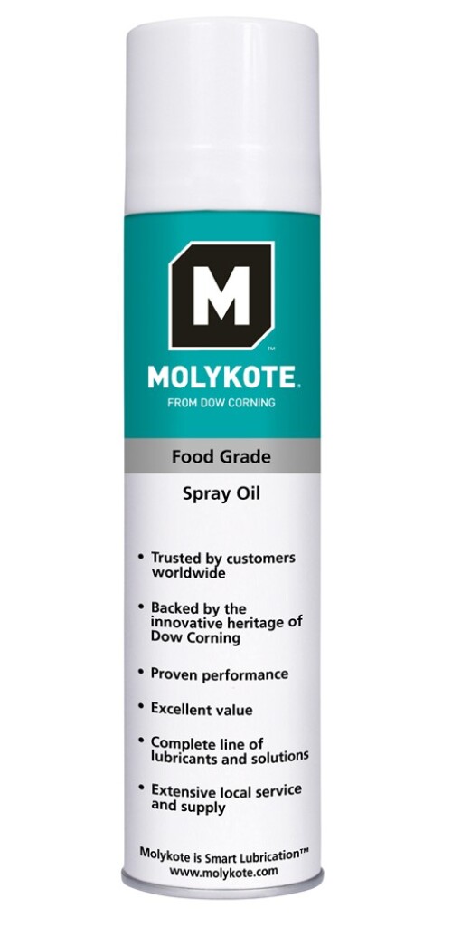 Molykote Food Machinery Oil Spray Food Grade smeerolie, Spray 400 ml