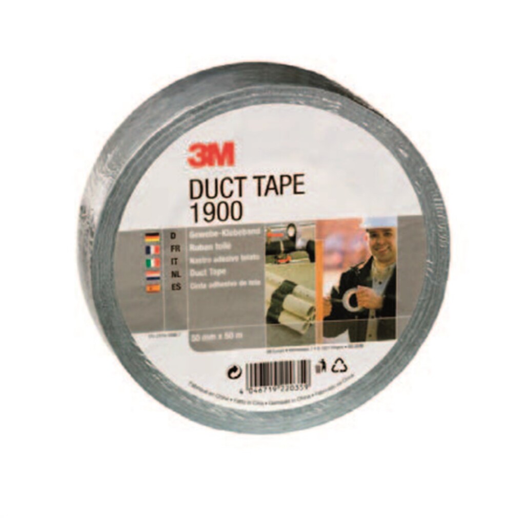 190050S 3M™ Economy duct tape 1900, Zilver, 50mm x 50mtr, 0,17mm